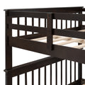 Stairway Full Over Full Bunk Bed With Twin Size Trundle, Storage And Guard Rail For Bedroom, Dorm Espresso Old Sku :Lp001210Aap Espresso Solid Wood