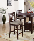 Contemporary Dining Room Counter Height 5Pc Dining Set Round Table W Leaf & 4X Side Chairs Dark Rosy Brown Finish Solid Wood Light Brown Wood Dining Room Solid Wood Rubberwood Round Dining Table With Chair Wood Wood Brown Mix Seats 4 42 Inches Drop Leaf