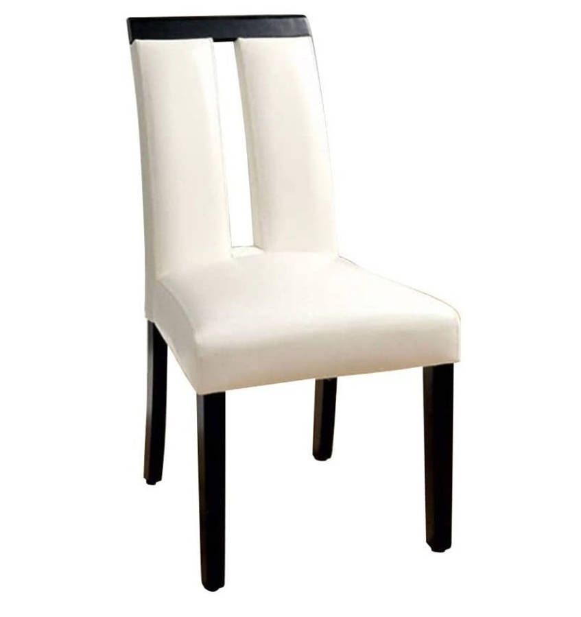 Set Of 2 Chairs Black And Whitebeautiful Padded Side Chairs Slit Back Design Kitchen Dining Room Furniture White Dining Room Contemporary,Modern Dining Chairs Rubberwood Solid Wood