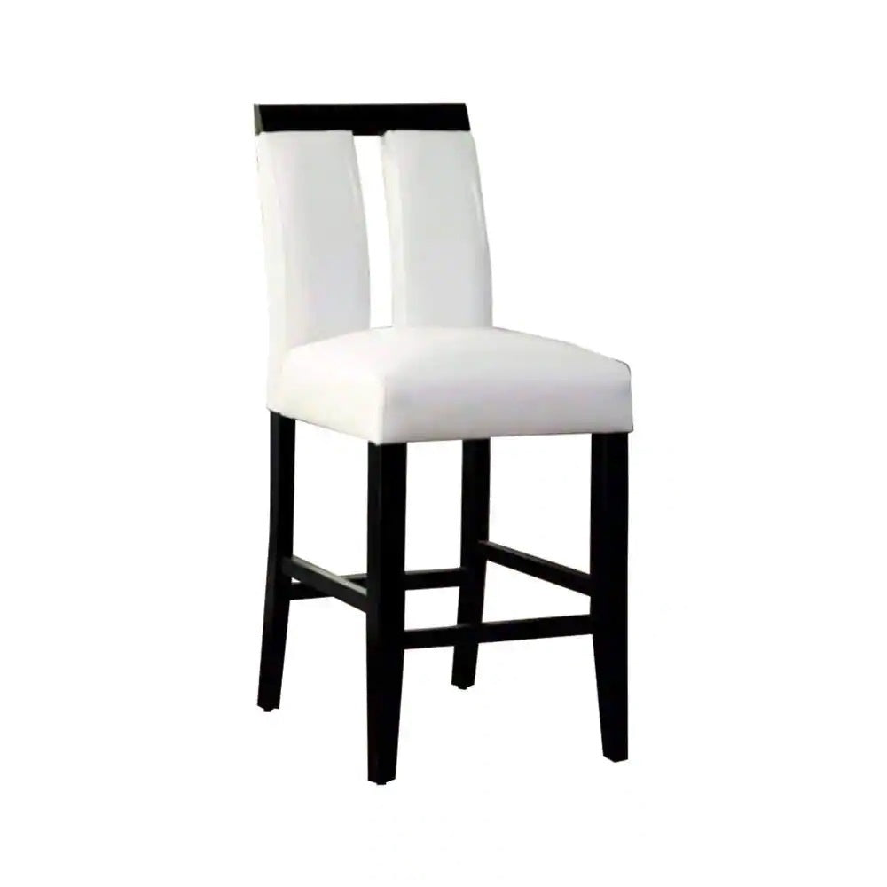 Set Of 2 Chairs Black And Whitebeautiful Padded Counter Height Chairs Slit Back Design Kitchen Dining Room Furniture White Dining Room Contemporary,Modern Dining Chairs Rubberwood Solid Wood