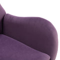 Velvet Fabric Padded Seat Rocking Chair With High Backrest And Armrests Purple Foam Upholstered