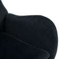 Velvet Fabric Padded Seat Rocking Chair With High Backrest And Armrests Black Foam Upholstered