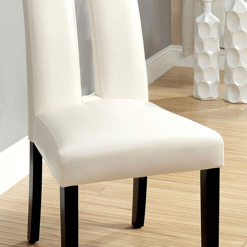 Set Of 2 Chairs Black And Whitebeautiful Padded Side Chairs Slit Back Design Kitchen Dining Room Furniture White Dining Room Contemporary,Modern Dining Chairs Rubberwood Solid Wood