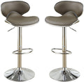 Espresso Faux Leather PVC Bar Stool Counter Height espresso-dining room-modern-metal