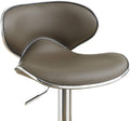 Espresso Faux Leather PVC Bar Stool Counter Height espresso-dining room-modern-metal