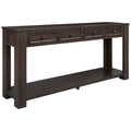 Console Table Sofa Table With Storage Drawers And Bottom Shelf For Entryway Hallway Espresso Espresso Solid Wood