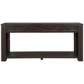 Console Table Sofa Table With Storage Drawers And Bottom Shelf For Entryway Hallway Espresso Espresso Solid Wood