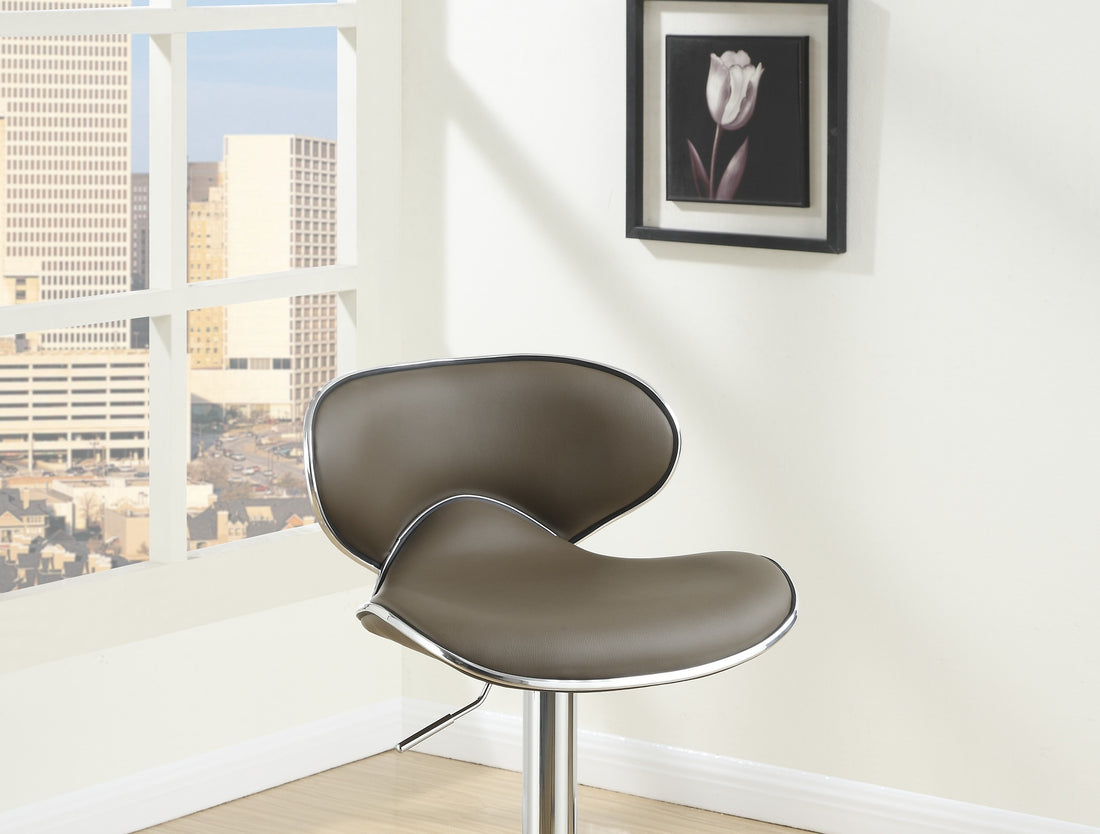 Brown Faux Leather PVC Bar Stool Counter Height Chairs brown-dining room-contemporary-modern-metal