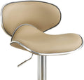 Brown Faux Leather PVC Bar Stool Counter Height Chairs brown-dining room-contemporary-modern-metal