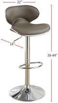 Espresso Faux Leather PVC Bar Stool Counter Height espresso-dining room-modern-metal