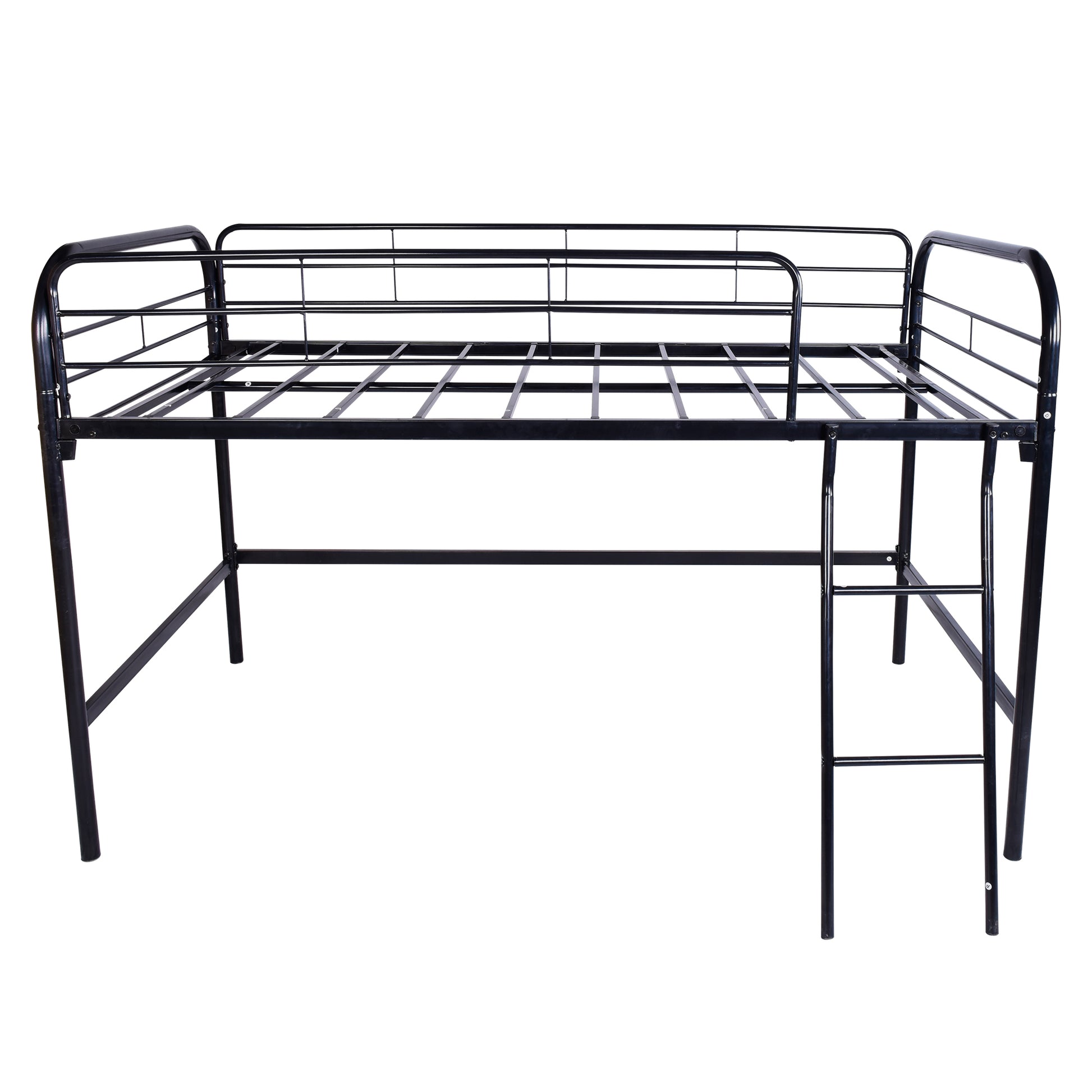 Metal Twin Loft Bedtwin Size High Loft Bed Black Box Spring Not Required Twin Black Metal Bedroom Bed Frame Metal