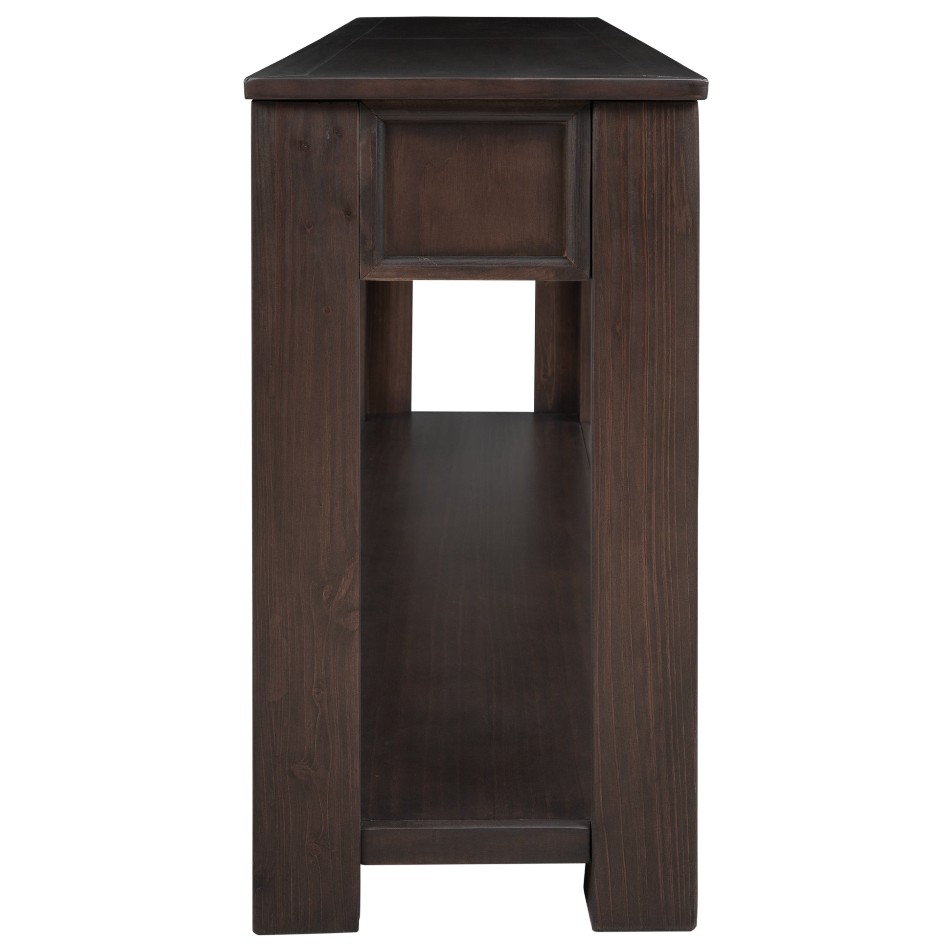 Console Table Sofa Table With Storage Drawers And Bottom Shelf For Entryway Hallway Espresso Espresso Solid Wood