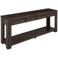 Console Table Sofa Table With Storage Drawers And Bottom Shelf For Entryway Hallway Espresso Espresso Solid Wood