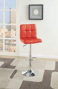 Red Faux Leather Bar Stool Counter Height Chairs Set red-dining room-contemporary-modern-bar