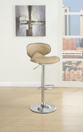 Brown Faux Leather PVC Bar Stool Counter Height Chairs brown-dining room-contemporary-modern-metal