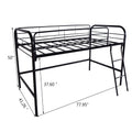 Metal Twin Loft Bedtwin Size High Loft Bed Black Box Spring Not Required Twin Black Metal Bedroom Bed Frame Metal