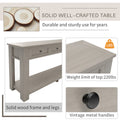 Console Table Sofa Table With Storage Drawers And Bottom Shelf For Entryway Hallway Gray Wash Gray Wash Solid Wood