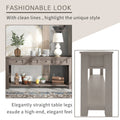 Console Table Sofa Table With Storage Drawers And Bottom Shelf For Entryway Hallway Gray Wash Gray Wash Solid Wood