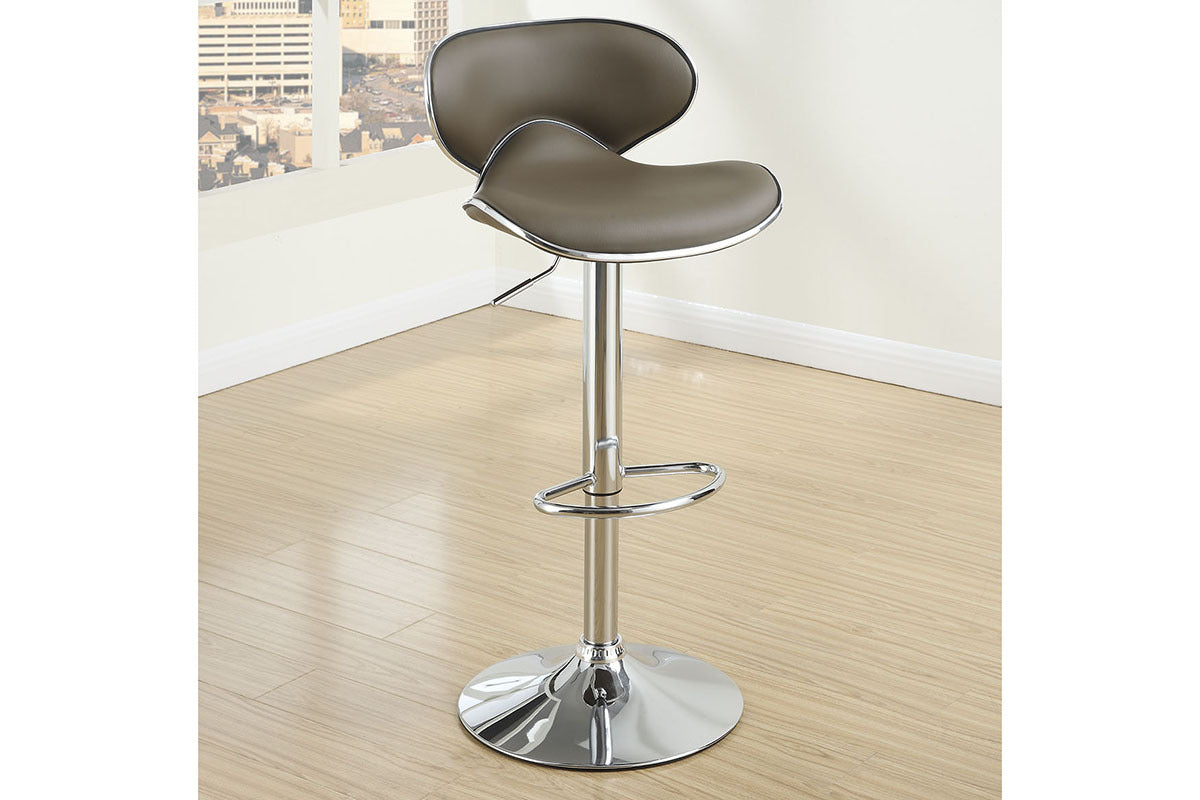 Brown Faux Leather PVC Bar Stool Counter Height Chairs brown-dining room-contemporary-modern-metal