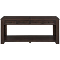 Console Table Sofa Table With Storage Drawers And Bottom Shelf For Entryway Hallway Espresso Espresso Solid Wood