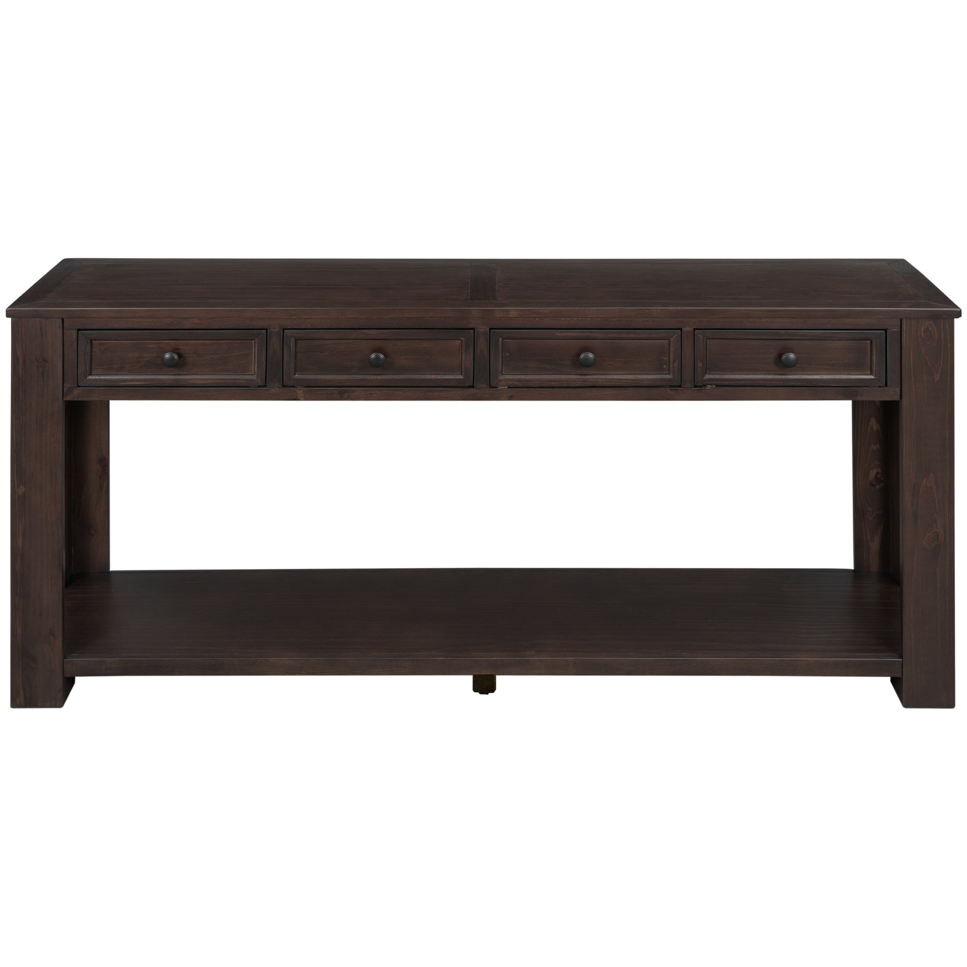 Console Table Sofa Table With Storage Drawers And Bottom Shelf For Entryway Hallway Espresso Espresso Solid Wood