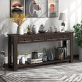 Console Table Sofa Table With Storage Drawers And Bottom Shelf For Entryway Hallway Espresso Espresso Solid Wood