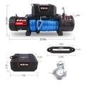 X BULL 12000 lbs Electric Winch Synthetic Rope Trailer black-stainless steel