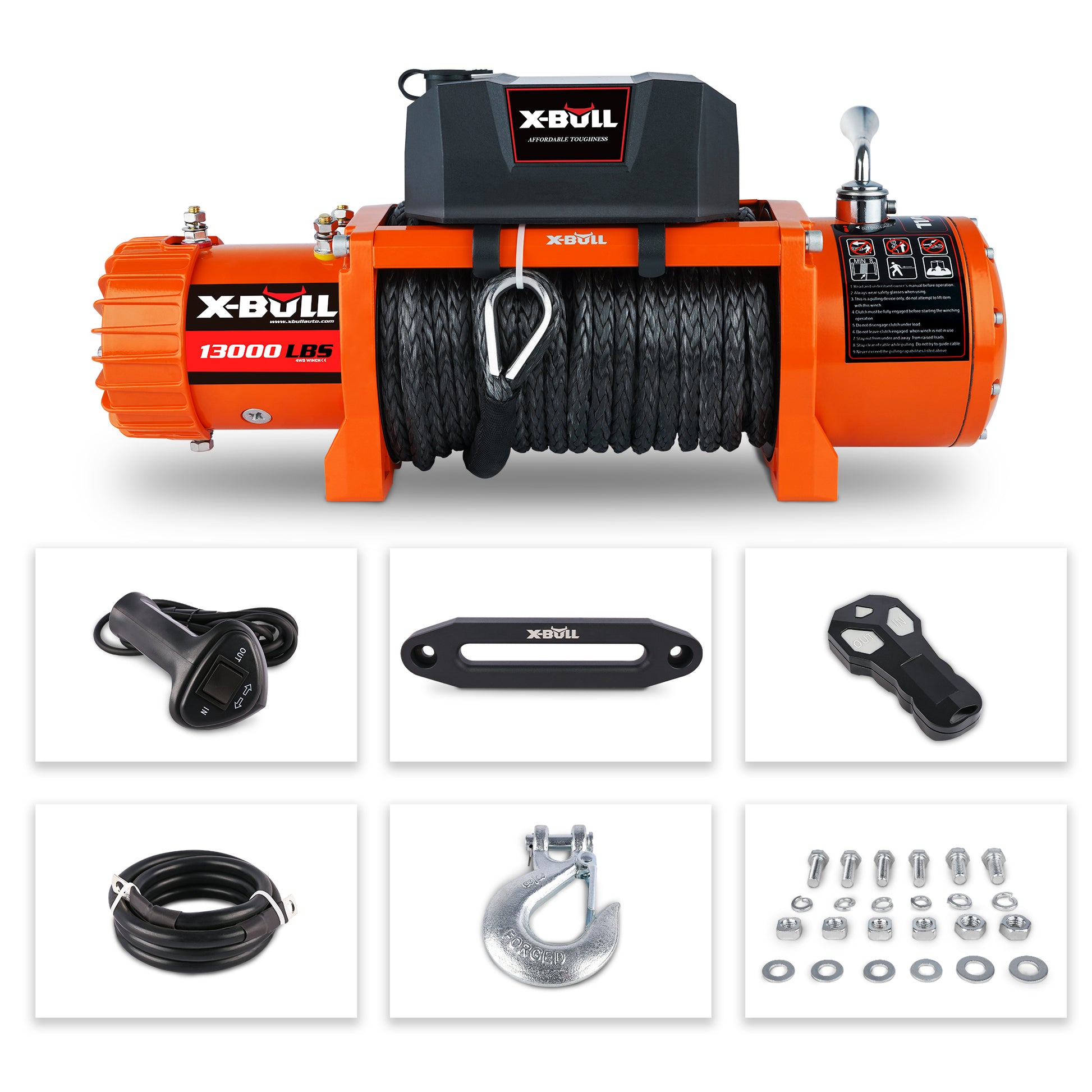 Electric Winch 13000 Lbs 12V Synthetic Rope
