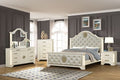 Queen 5 Pc Unique Led Bedroom Set Made With Wood In Beige Box Spring Required Queen Beige Wood 5 Piece Set Bedroom Bed Included,Chest Included,Dresser Included,Mirror Included,Nightstand Included