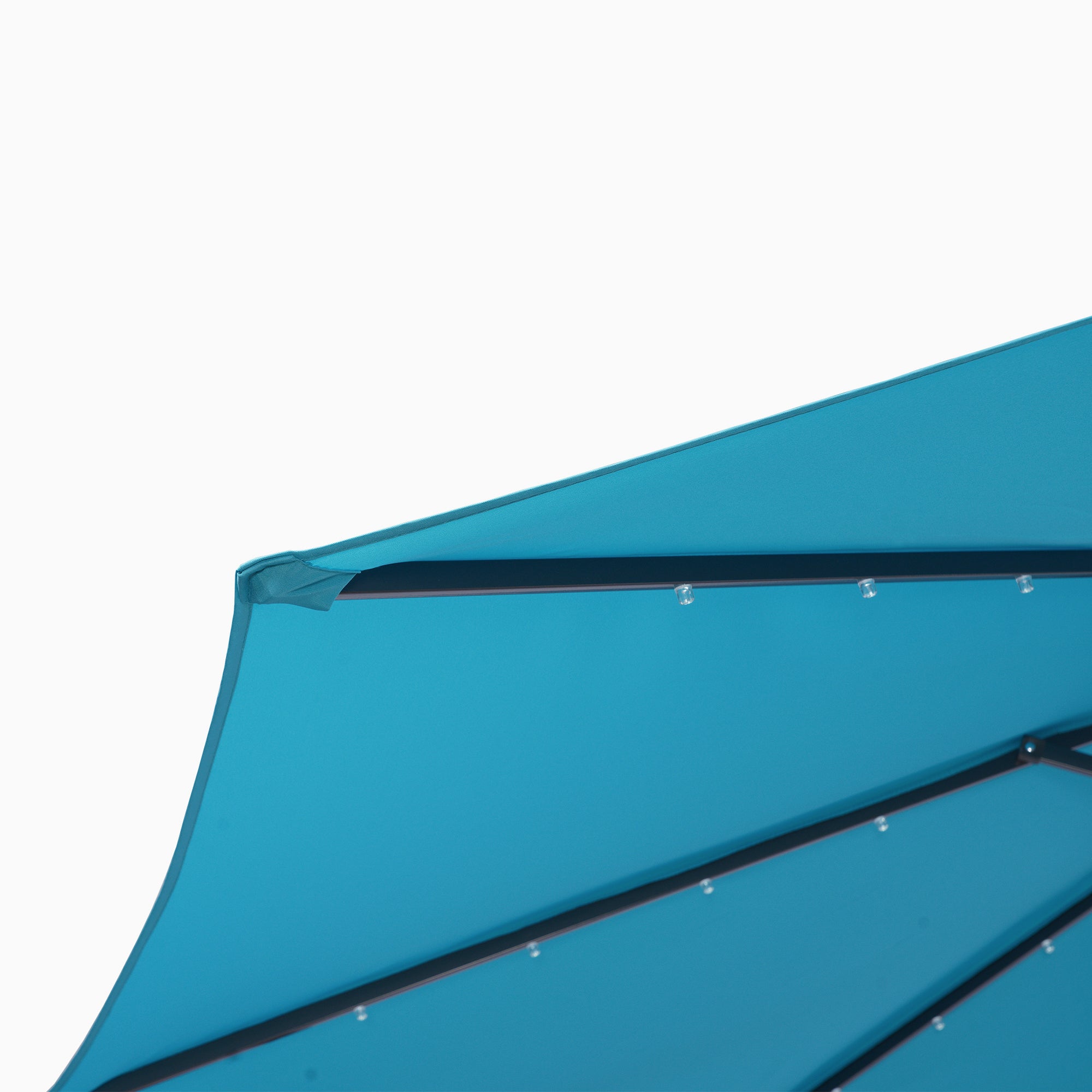 10 FT Solar LED Patio Outdoor Umbrella Hanging blue-metal