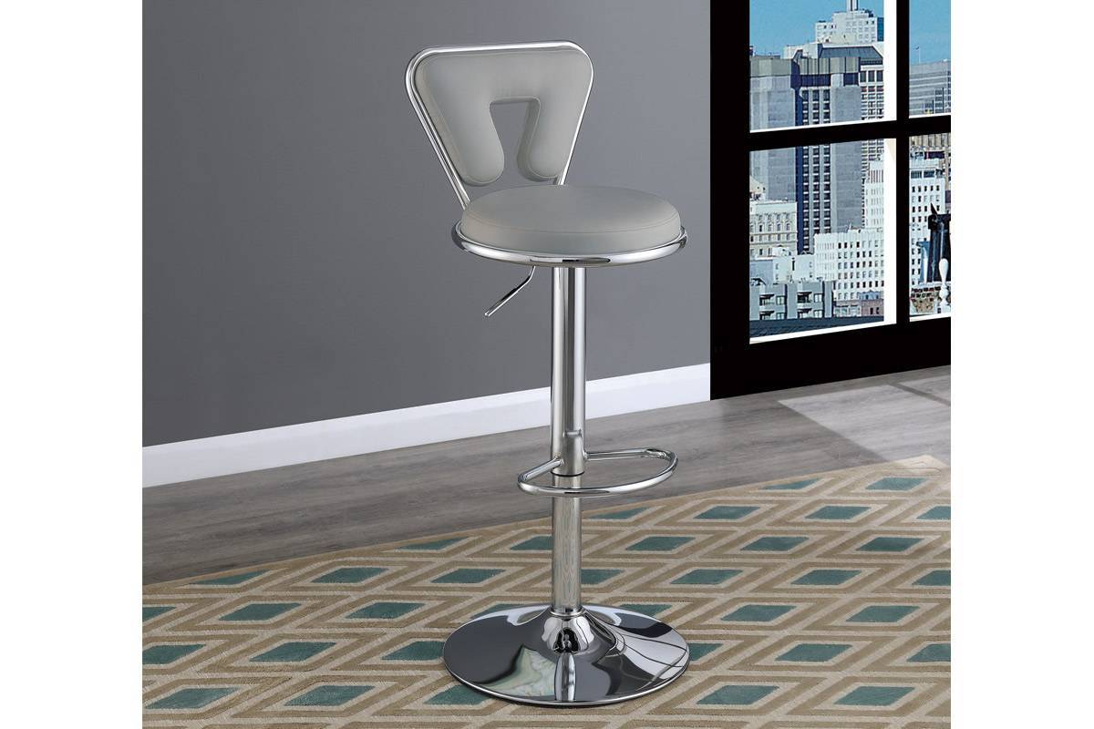 Adjustable Bar stool Gas lift Chair Gray Faux Leather gray-dining room-contemporary-modern-bar