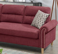 Paparika Red Color Polyfiber Reversible Sectional Sofa Set Chaise Pillows Plush Cushion Couch Nailheads Red Velvet Wood Primary Living Space Cushion Back Contemporary,Modern L Shaped Rolled Arms Fabric 4 Seat