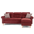 Paparika Red Color Polyfiber Reversible Sectional Sofa Set Chaise Pillows Plush Cushion Couch Nailheads Red Velvet Wood Primary Living Space Cushion Back Contemporary,Modern L Shaped Rolled Arms Fabric 4 Seat