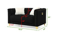 2 Piece Living Room Set Black Black Velvet 5 Seat