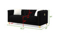 2 Piece Living Room Set Black Black Velvet 5 Seat