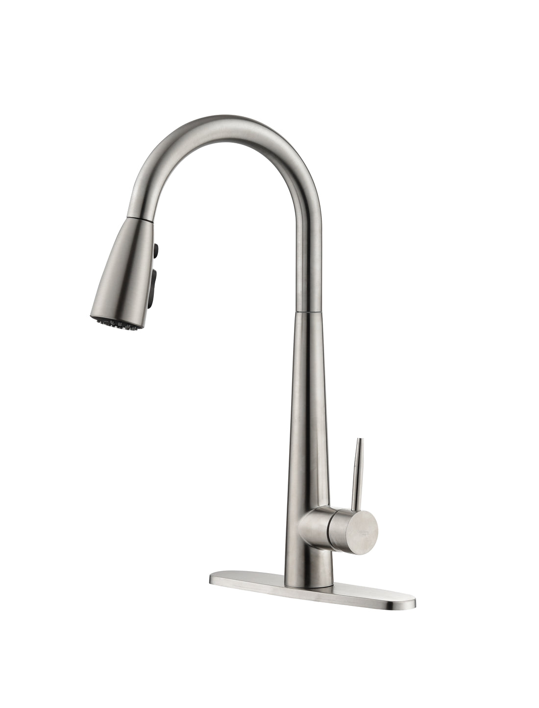 Kitchen Faucet With Pull Down Sprayer Brushed Nickel, High Arc Single Handle Kitchen Sink Faucet With Deck Plate, Commercial Modern Stainless Steel Kitchen Faucets Brushed Nickel Stainless Steel