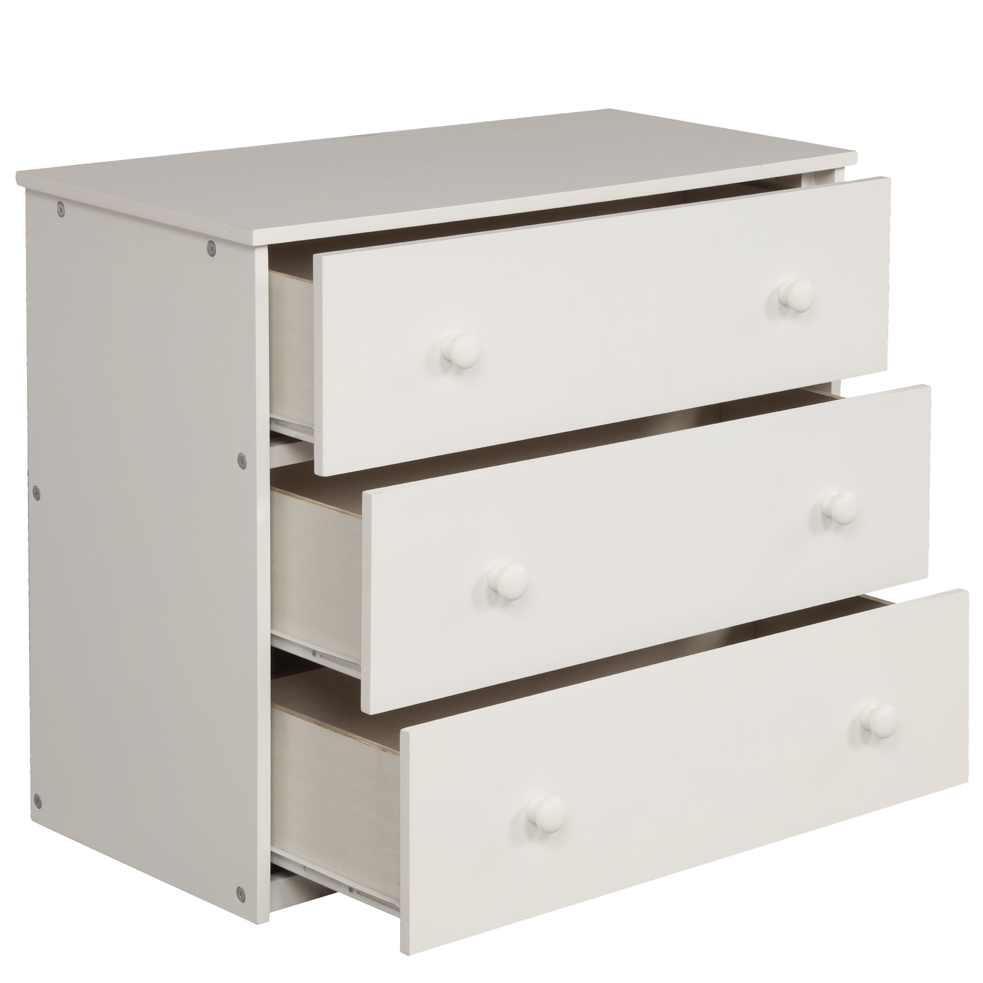 Low Study Twin Loft Bed With Cabinet And Rolling Portable Desk White Old Sku :Lp000113Aak White Solid Wood