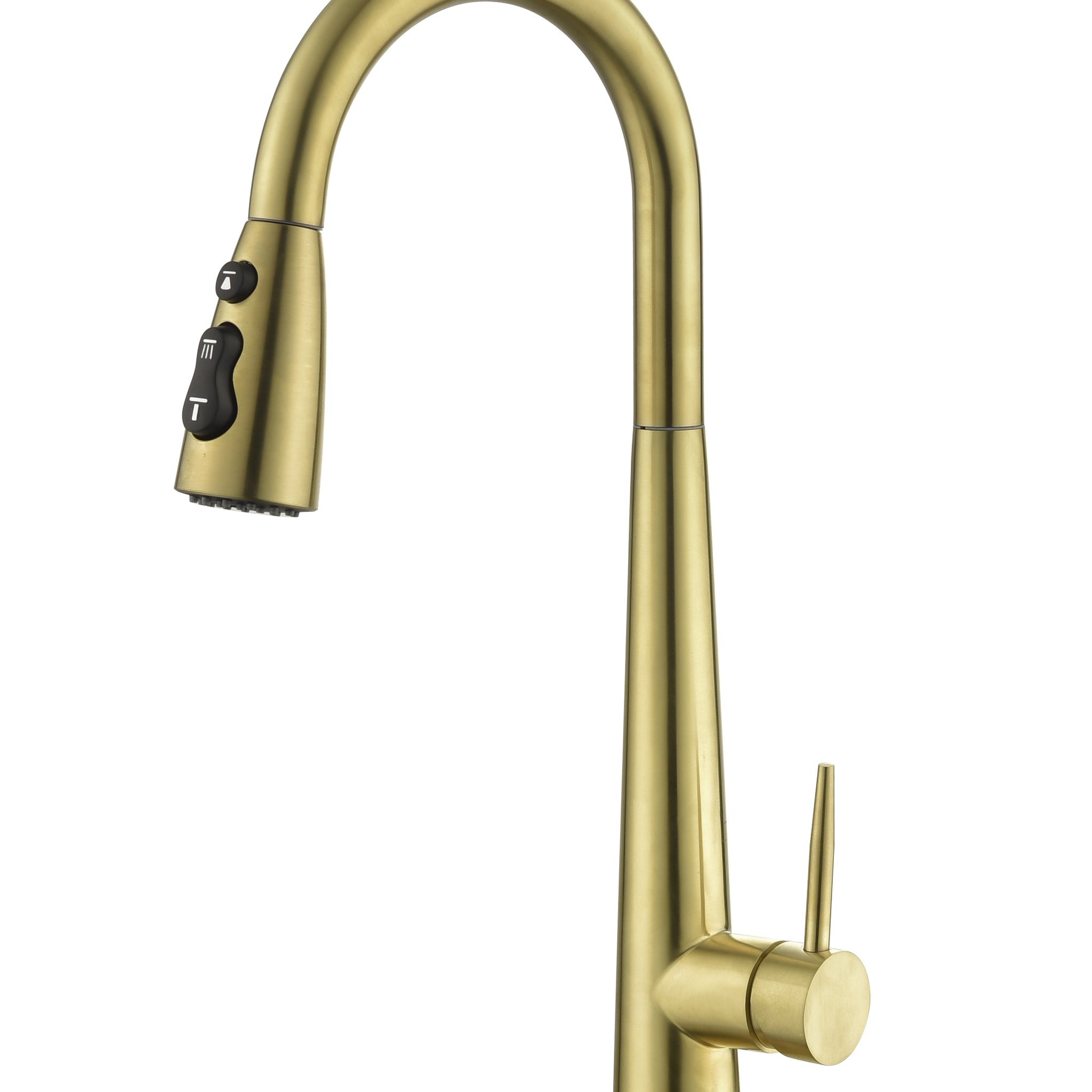 Gold Kitchen Faucets With Pull Down Sprayer, Kitchen Sink Faucet With Pull Out Sprayer, Fingerprint Resistant, Single Hole Deck Mount, Single Handle Copper Kitchen Faucet Gold Stainless Steel