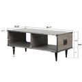 Coffee Table Black Metal Fitting Leg Kd Grey Solid Wood