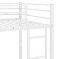 Twin over Twin Metal Bunk Bed, Low Bunk Bed with white-metal