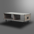 Coffee Table Black Metal Fitting Leg Kd Grey Solid Wood