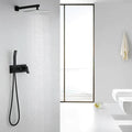 Matte Black Wall Mounted Bathroom Complete Shower Set Matte Black Brass