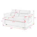 Loveseats Sofa Bed With Pull Out Bed,Adjsutable Back And Two Arm Pocket,Blue 54.5
