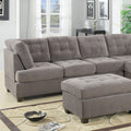 Living Room Sectional Waffle Suede Charcoal Color Sectional Sofa W Pillows Couch Tufted Cushion Contemporary No Ottoman Charcoal Grey Suede Wood Primary Living Space Tufted Back Contemporary,Modern L Shaped Pillow Top Arms Suede 5 Seat