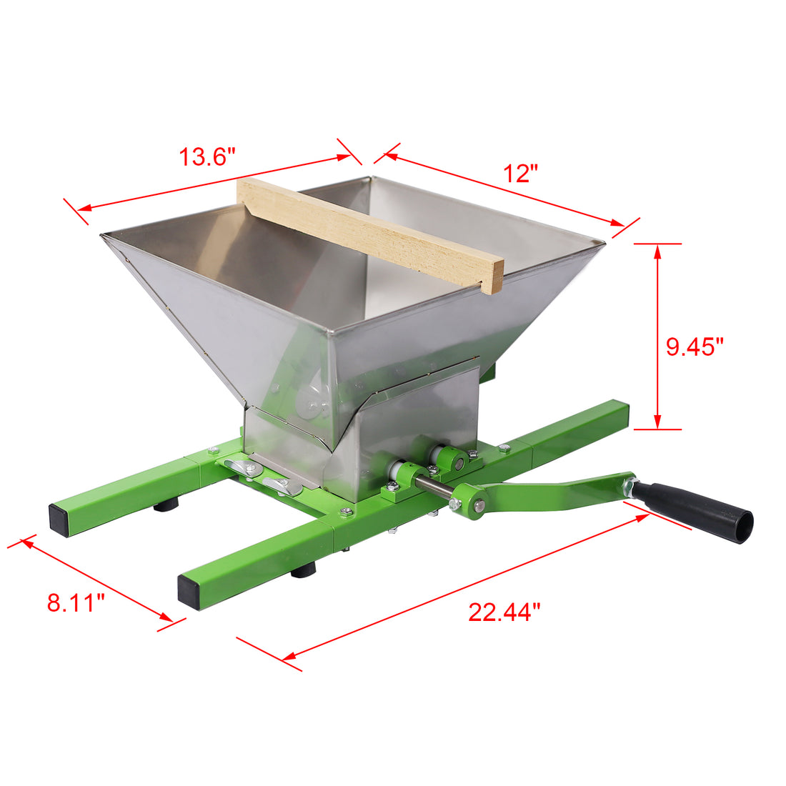 Fruit Wine Press And Crusher,100% Nature Apple&Grape&Berries Crusher Manual Juice Maker For Kitchen Green Steel