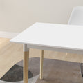 Modern Dining Table 47 Inch Kitchen Table Rectangular Top With Solid Wood Leg White White Mdf