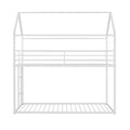 Bunk Beds For Kids Twin Over Twin,House Bunk Bed Metal Bed Frame Built In Ladder,No Box Spring Needed White White Metal