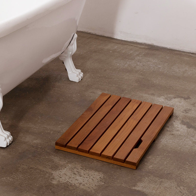 Log Color Spa Solid Teak Bathroom Shower Mat
