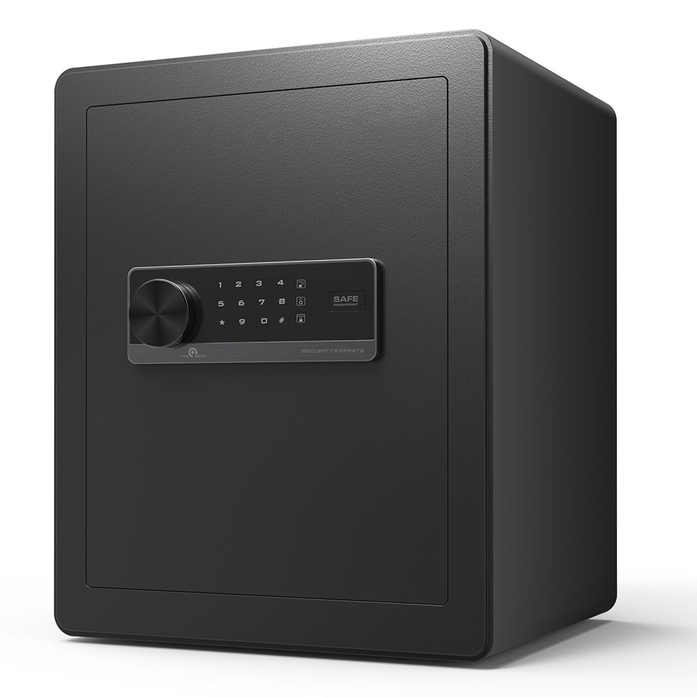 1.7 Cubic Feet Black Steel Safe, With Dual Alarms And Digital Touch Screen For Homes, Hotels, Offices And More. Black Steel Steel