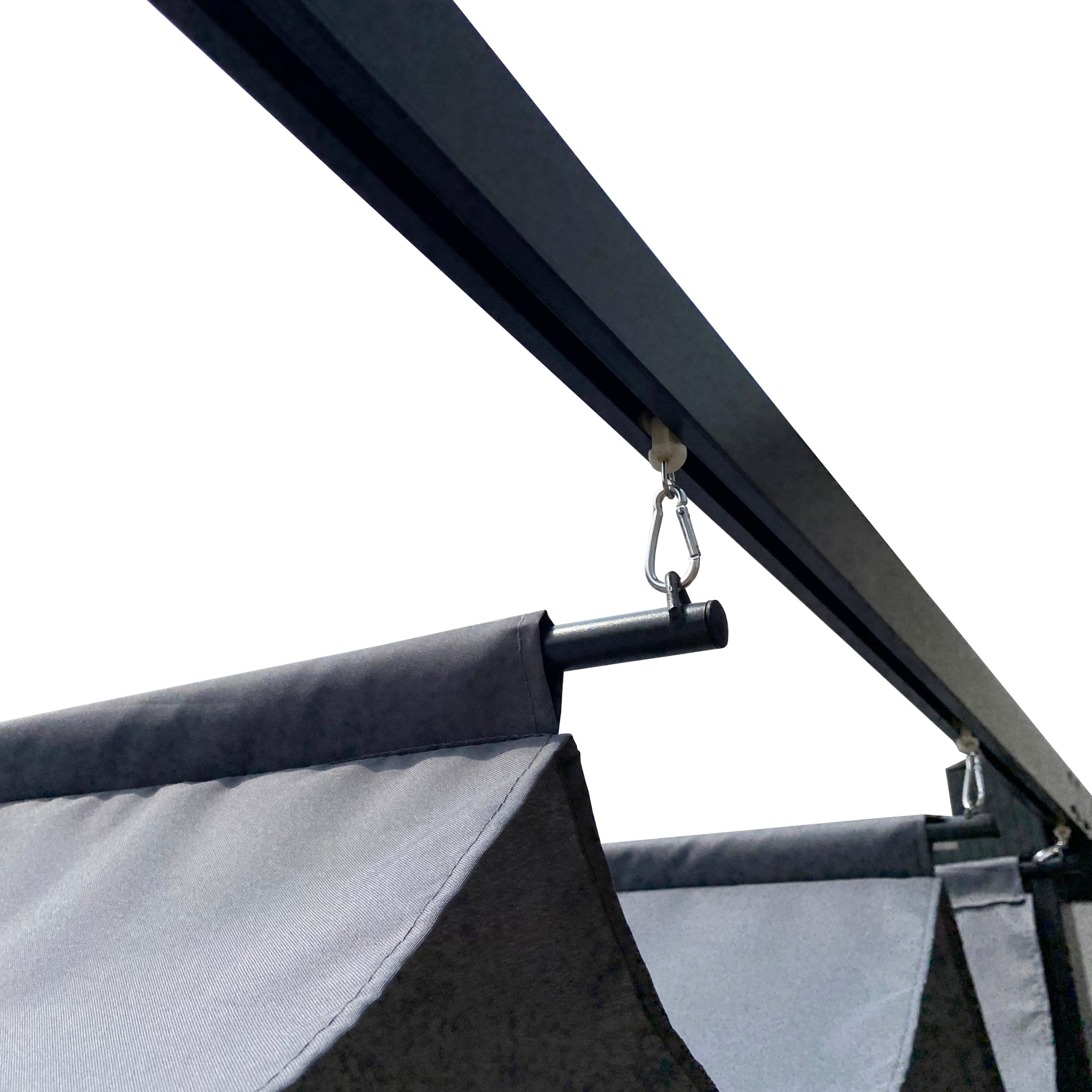 13x10 Ft Outdoor Patio Retractable Pergola With Canopy gray-aluminium